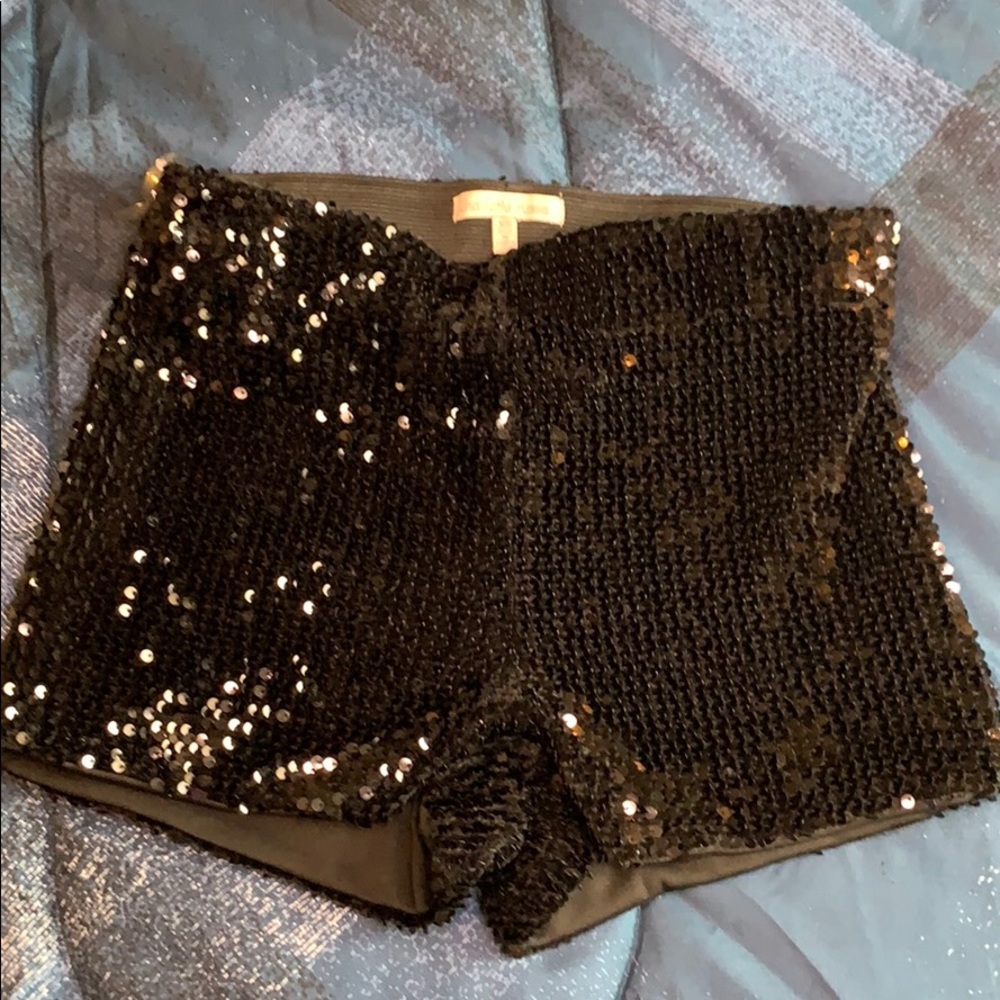 Black Sequin Shorts